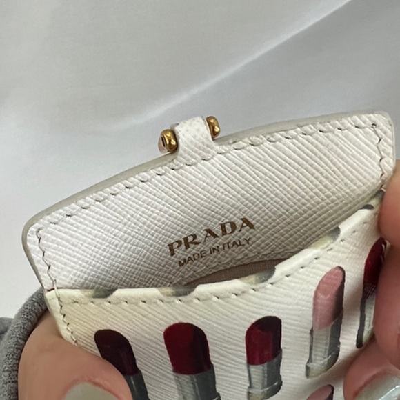 Prada Badge Holder in Lipstick print - Picture 4 of 7
